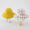 Sombrero de Pescador con Protección Solar para Bebé de Primavera y Verano Sombrero Transpirable de Algodón Puro para Exteriores con Protección Solar para Niños y Niñas Sombrero de Cubo Reversible