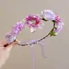 Corona de Flores de Princesa Estilo Bosque para Niños, Diadema de Flores Super Hada para Niña de las Flores de Boda, Exquisita Diadema Pasador para Niñas