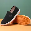 Sapatos de Pano Old Beijing para Homens, Sapatos de Trabalho para Primavera e Outono, Sola de Borracha Espessa Resistente ao Desgaste, Sapatos de Pano Pretos de Proteção do Trabalho, Sapatos de Pano Camada Única Estilo Militar Venda por Atacado