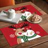 Atmósfera de Año Nuevo y Navidad Manteles Decorativos Festivos Rojos Manteles de Mesa para Restaurante Occidental de Gama Alta en Interiores