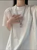 Camiseta Masculina de Verão Gola Redonda Patchwork Costurada de Seda de Gelo Branca de Secagem Rápida com Manga Curta, Estilo Americano, Malha Respirável Esportiva de Meia Manga