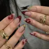 Uñas Postizas con Patrón de Flor de Lámina Dorada 3D Textura de Cocodrilo Estilo Europeo y Americano Fábrica de Uñas Postizas