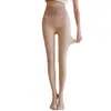 Medias de Seda Negra de Hada de las Flores para Mujer, Forradas de Polar, Otoño e Invierno, Adelgazantes de Compresión, Control de Abdomen, Levantamiento de Glúteos, Medias Cálidas de Seda Negra Brillantes