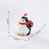 Pinguim de Natal Fofo Paisagem em Miniatura Cena de Neve Decoração Chaveiro Pingente Pinguim Antártico Pequeno Animal
