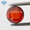 Huagang gema redonda dupla tartaruga superfície laranja vermelho zircão pedra nua atacado xadrez superfície laranja vermelho branco pedra gema jóias