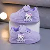 Tênis Infantis de Desenho Animado 2026 Primavera e Outono Novos Estilo Coreano Sapatos Casuais Infantis Couro Solado Macio Tênis de Corrida para Meninas Tendência