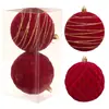 Longhu Transfronterizo Set de 2 Bolas de Navidad de 10 cm Caja de Regalo Bola de Terciopelo de Boutique Decoración Colgante para Árbol de Navidad