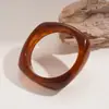 Pulsera geométrica asimétrica de acrílico smudged simple europea y americana, moda retro Maillard, joyería de mano de alta gama para mujer
