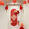 Decoração de Quarto de Casamento Decoração de Porta de Quarto de Casamento Caractere Dupla Felicidade Lado Feminino Adesivo de Porta de Casamento de Alta Qualidade Conjunto de Couplets Conjunto de Porta de Quarto