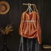 Suéter de Punto Jacquard Redondo Estilo Étnico Retro Otoño 2026 para Mujer, Corte Holgado, Suéter Pulóver Versátil de Mezcla de Algodón MHT