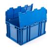 Caja logística de plástico rectangular con filtro grande tipo tortuga, caja de rotación de la UE, caja de transferencia gruesa abatible, caja de almacenamiento y acabado