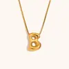 Collar de Diseño de Nicho de Moda Transfronterizo Ins Europeo y Americano Acero Inoxidable Chapado en Oro de 18 Quilates Collar con Letras de Burbuja de Alta Gama para Mujer