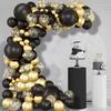 Conjunto de Arco de Corrente de Balões Ouro Negro Transfronteiriço Temporada de Formatura Festa de Aniversário Decoração com Balões Arranjo Suprimentos Amazon