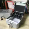 Caja de seguridad metálica de acero laminado en frío de tamaño pequeño, caja registradora portátil engrosada con cerradura, caja registradora de monedas, portatickets, caja antirrobo
