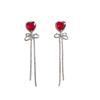 Pendientes largos ligeros de lujo con borlas de lazo de alta gama, estilo festivo, con microincrustaciones de circonita, nuevos pendientes largos de moda para viajeros.