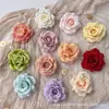 Hermosa cabeza de flor de rosa de lana multicolor de alta calidad sin deformación, pared de flores de boda, flor de simulación de color especial para primavera y otoño