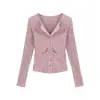 Cárdigan de Punto con Cuello Chal de Manga Larga, Estilo Pure Desire, Tejido Cepillado MROriginal, Top Adelgazante y Favorecedor para Mujer, Principios de Otoño