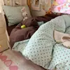 Conjunto simples de 3 peças para dormitório em fio fofo estilo MUJI algodão bolha japonês conjunto de 4 peças capa de edredom listrada de algodão puro para dormitório