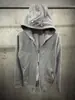 Moletom com Capuz e Zíper Decorativo Outono e Inverno High Street Atacado de Comércio Exterior Moda Casual Street Style Europeu e Americano