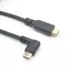 Cable de Datos USB C3.0 Tipo C de 90 Grados Curvado Macho a Tipo C Recto Macho, Carga Rápida PD Personalizado
