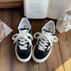 Zapatos de lona rojos retro informales de suela gruesa para mujer, zapatillas de skate de estilo coreano, combinables con todo, con diseño de nicho moderno, primavera y otoño de 2023