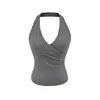 Chaleco deportivo para mujer con almohadillas en el pecho, ropa interior para entrenamiento de running a prueba de impactos de verano 2026, top de cuello halter con hermoso diseño en la espalda, moderno