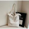 Bolsa de Lona Perezosa Estilo Coreano para Mujer 2025 Nueva Bolsa Tote de Encaje Relajada Gran Capacidad Bolso de Hombro Único
