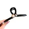 Presilha de garra elegante de strass e contas de tamanho grande, moderna e simples, presilha tubarão estilosa para penteados, acessório de cabelo de design nichado para mulheres