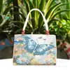 Nuevo bolso de lona de seda dorada con bordado de doble cara, estilo étnico, informal, de gran valor, para mujer.