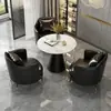 Conjunto de Sofá de Um Lugar de Luxo e Mesa de Centro para Lazer, Recepção de Hotel, Escritório, Sala de Vendas, Mesas e Cadeiras de Reunião, Salão de Beleza