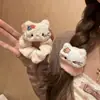 Scrunchie Bordado de Estrella de Gato Exclusivo para Niñas Lindas, Elástico Alto, Elegante Accesorio Versátil para Cola de Caballo