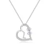 Colar de 26 Letras Europeu e Americano Cobre Criativo Personalizado Pingente em Forma de Coração Cravejado de Diamantes Colar Joias Femininas Atacado