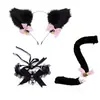 Orejas de gato Campana Accesorios para el cabello Cos diadema de pelo de gato collar traje de cola de gato Accesorios para diadema de fiesta de Halloween