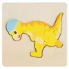 Juguete de rompecabezas de dinosaurio tridimensional con hebilla de madera para niños, rompecabezas creativo de dibujos animados para la educación temprana del bebé
