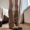 Novo Modelo Primavera/Verão 2026: Botas Femininas de Salto Alto Emagrecedoras Estilo Europeu e Americano com Fivela de Cinto, Sapatos de Meia-Bota com Solado Grosso para E-commerce Transfronteiriço