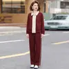 Conjunto de duas peças outono e inverno para mães, moda casual slim-fit para mulheres de meia-idade e idosas, roupa versátil que rejuvenesce