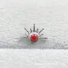 Brincos Pequenos de Sol de Liga de Titânio Astmf-136 com Opala Brincos de Unha de Lábio de Titânio G23 com Rosca Interna Joias para Piercing