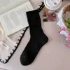 Estilo Perezoso de Principios de Otoño~Calcetines por Capas Estilo Coreano para Mujer Malla Hueca Color Sólido Calcetines de Media Pantorrilla Calcetines para Mujer Estilo Japonés Calcetines Blancos para Mujer