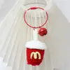 Llavero de Helado Transfronterizo, Colgante Tejido a Mano de Papas Fritas y Hamburguesa, Accesorio para Mochila, Souvenir de Comida Simulada