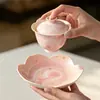 Mojipao Yangfen pintura china pintada a mano estilo galaxia de niebla rosa colección de juego de té de cerámica para el hogar: tetera, gaiwan, taza de té y bandeja de té
