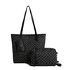 Bolsa Tote Estampada Retrô de Grande Capacidade 2025 Nova Tendência Moda Nicho Bolsa Tote Personalizada Bolsa de Ombro Conjunto de Três Peças