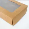 Caja de Cartón Kraft para Pastel con Ventana, Tapa Abatible, Caja de Regalo para Pan Impresa Personalizada y Laminada