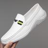 Zapatos de Hombre, Nuevo Estilo de Verano Casual Zapatos Mocasines, Zapatos de Cuero Perezosos de Suela Suave para Hombre, Versátiles Transpirables Estilo Coreano Zapatos Blancos