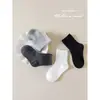 Calcetines de media pantorrilla para primavera y otoño, calcetines para niños, calcetines de algodón, unisex para niños y niñas, color liso, estilo coreano, finos y ligeros, adecuados para estudiantes, calcetines de moda para niños mayores