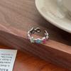Anillos de Estrella Dulces y Frescos de Estilo Infantil para Mujer, Apilables, Elegantes y Únicos, Diseño de Nudo de Bambú, Nuevos Anillos Abiertos, Anillos Pequeños de Flor para el Dedo Índice
