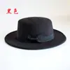 Nuevo Sombrero de Copa Plano con Borde Grande Sombrero de Moda Coreano Sombrero de Copa con Lazo Negro Sombrero de Moda Sombrero para Hombres y Mujeres