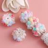Simulación 3D rosa flor multicapa cuentas bola de diamante se puede usar cuentas de agujero recto DIY cadena de teléfono móvil llavero cadena de bolsa accesorios