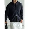 Cárdigan de Punto Velvety con Doble Cremallera y Cuello Alto para Hombre, Hecho de Lyocell Tencel, Chaqueta Suéter de Canalé para Vestir en Capas Otoño 2026
