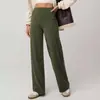 Calça de Yoga Wide Leg Cintura Alta Estilo Europeu e Americano para Mulheres, Calça Esportiva Casual Confortável de Verão com Caimento Reto, Calça de Fitness Comprimento Total Atacado