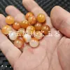 Cuentas redondas de jade de cuarcita de Xinjiang, cuentas de jade sueltas, pulsera, collar de color rojo anaranjado y blanco, accesorios de joyería, cuentas de jade